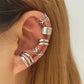 Zenat 5PCS Silver Leaf Clip Earrings – Non-Piercing
