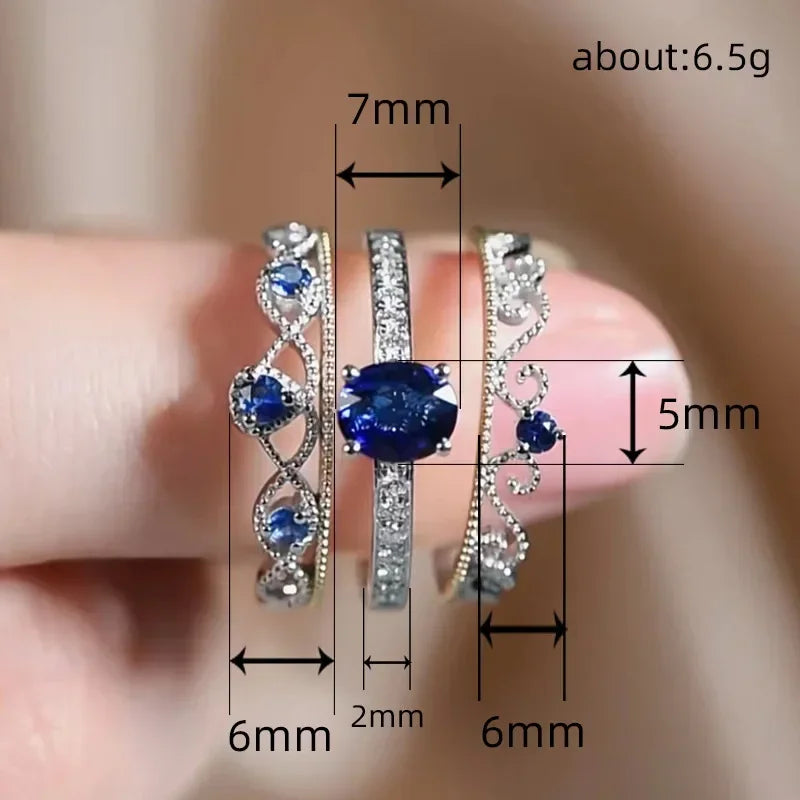 Zenat Blue Cube Zircon Elegant Ring