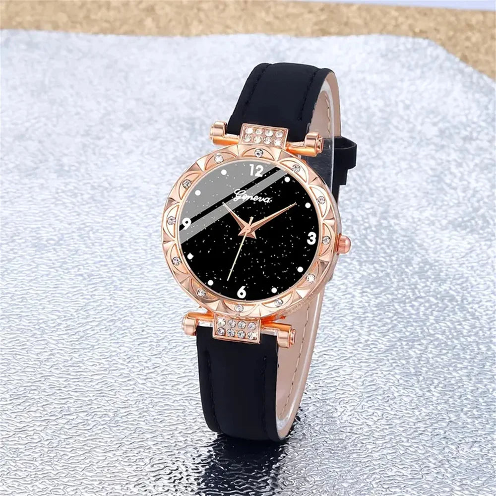 Zenat Luxury Rhinestone Women's Watch Bracelet Gift Set