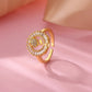 Zenat Zircon Geometric Evil Eye Adjustable Ring