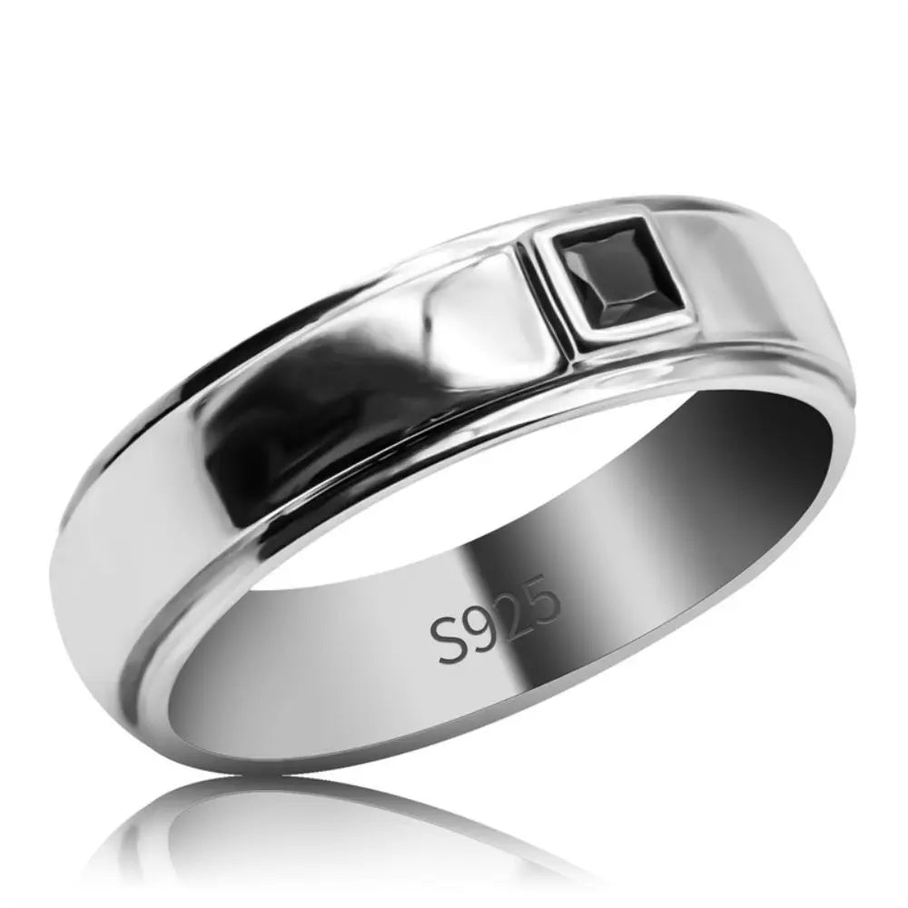 Custom Luxury Expensive High Quality Jewelry 925 Sterling Clear Black Blue Cubic Zircon Stone Silver Rings Men