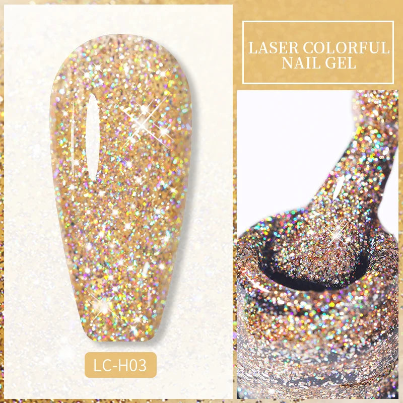 Zenat Bright Red Sparkling Glitter Gel Nail Polish