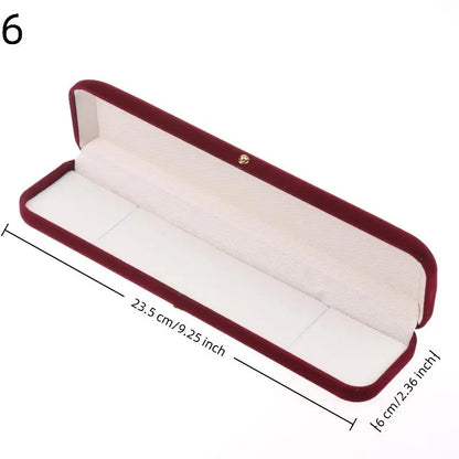 Flocking Gold Buckle Jewelry Box Red Velvet