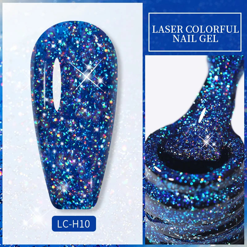 Zenat Bright Red Sparkling Glitter Gel Nail Polish