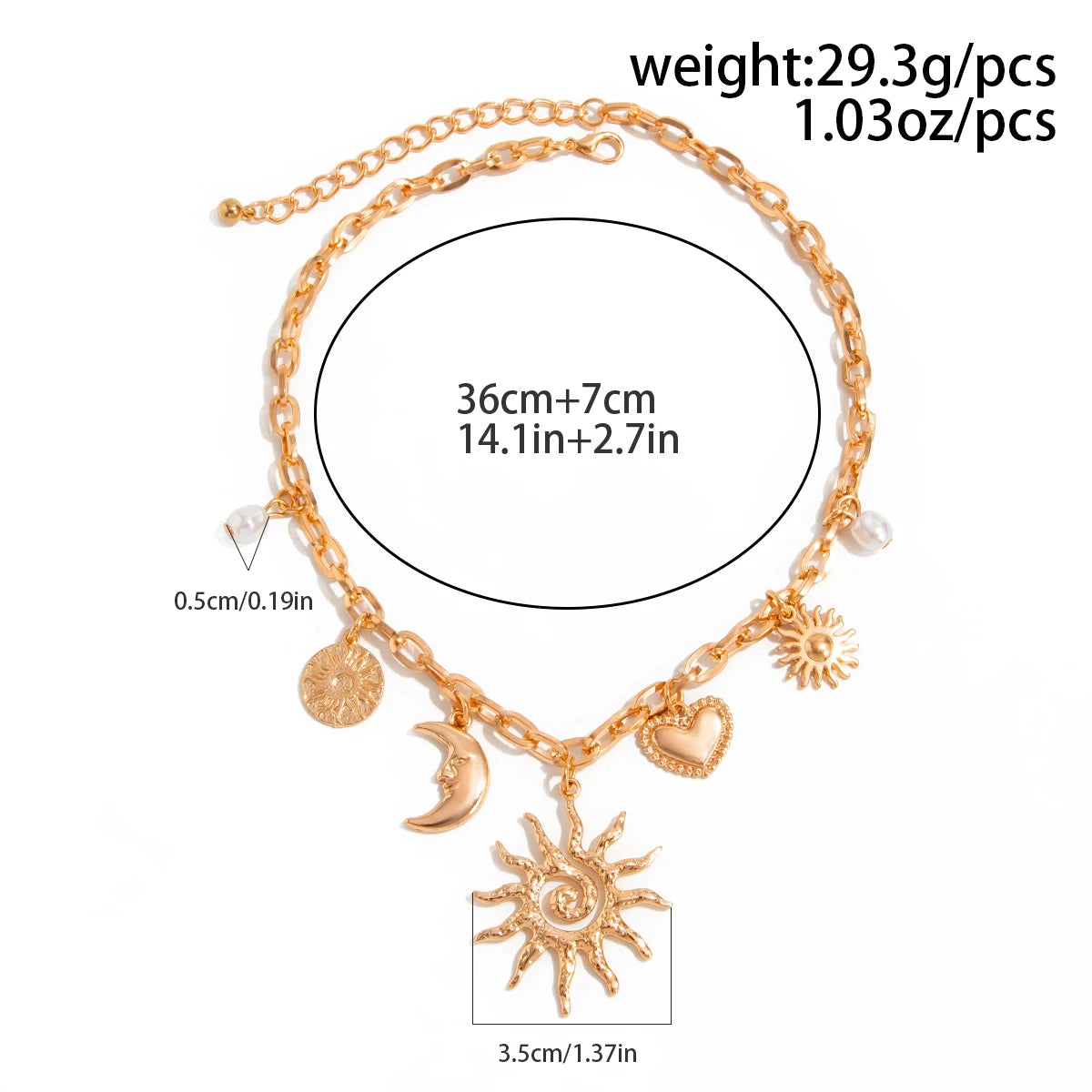 Zenat Ingemark 2025 Heart Sun Moon Pendant