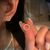 Zenat Small Circle Stud Earrings – Gold Crystal Minimalist