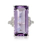 Zenat Purple Cubic Zirconia Square Crystal Ring
