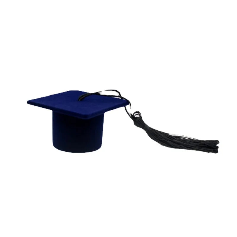 Graduation Bachelor Cap Doctor Hat Ring/Earrings Box