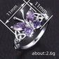 Zenat Purple Cubic Zirconia Square Crystal Ring