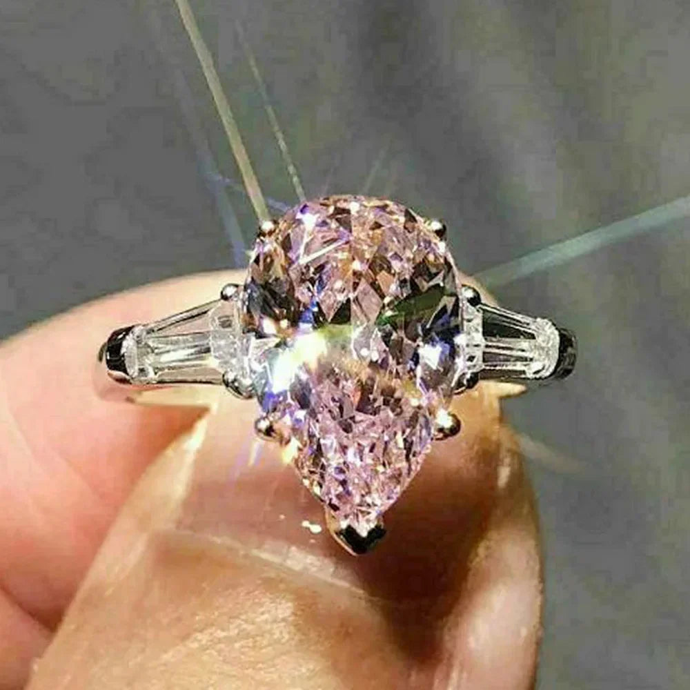 Zenat Pink Zirconia Trendy Sweet and Romantic Engagement Rings
