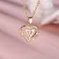 Zenat A-Z Letter Flower Gold Pendant Necklace