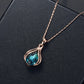 Zenat 3PC Waterdrop Rhinestone Necklace & Earrings Set