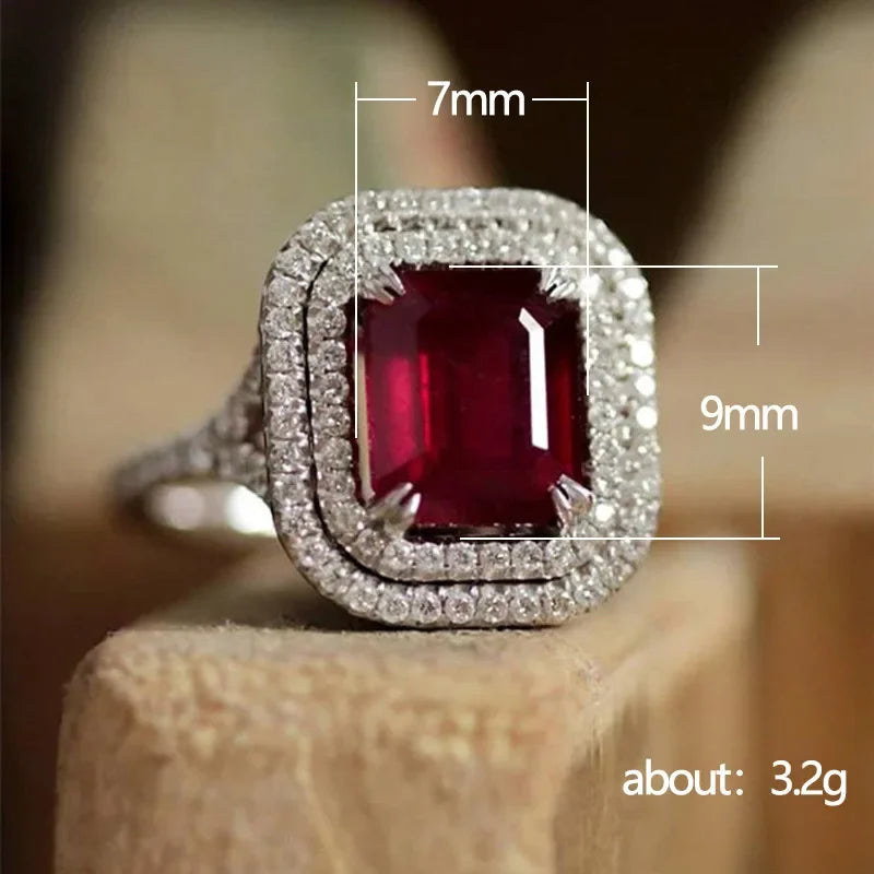 Zenat American Red Cubic Zirconia Ring