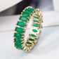 Luxury Female White Crystal Stone  Ring Irregular Zirconia Wedding Rings for Women Trendy Geometric Zircon Engagement Ring
