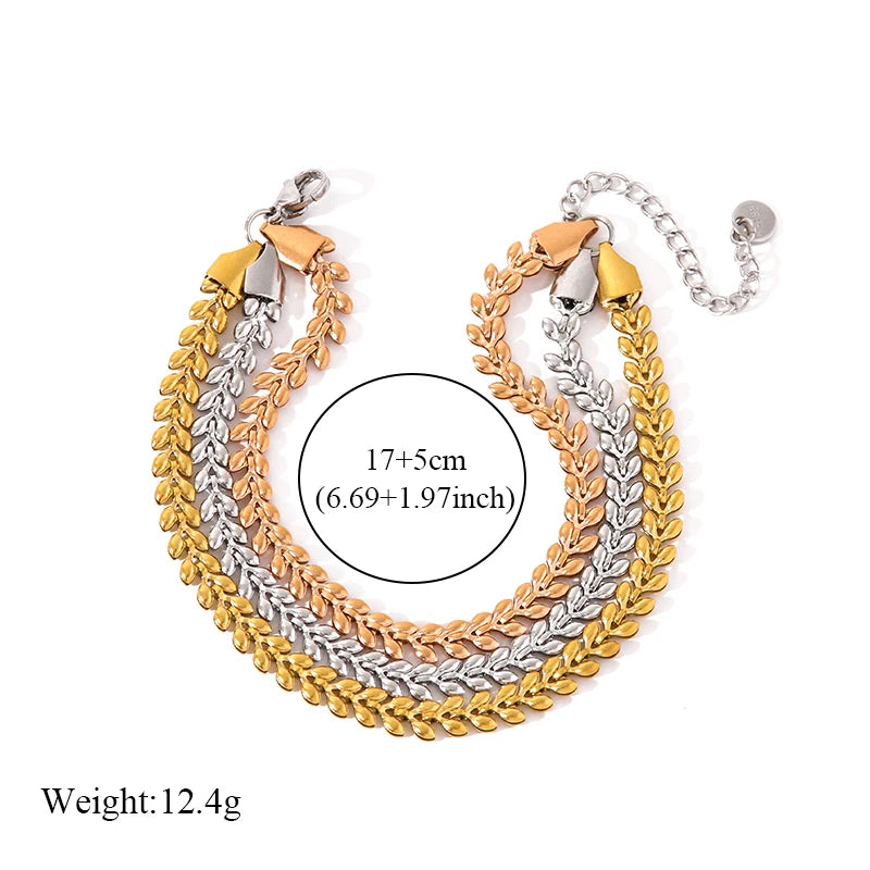 Twisted Bracelet 18K Gold Plated Waterproof 316 Steel