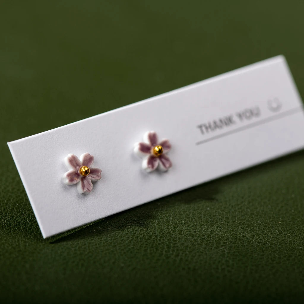 Zenat Handmade Multicolor Ceramic Flower Earrings