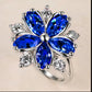 Zenat Inlaid Red Zircon Flower Ring