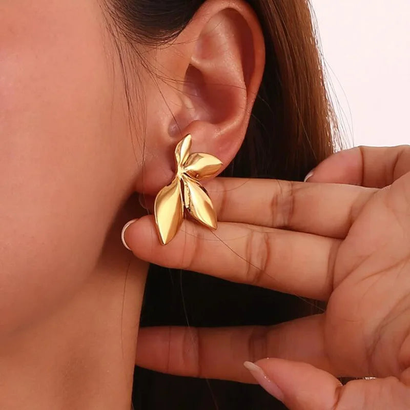 Zenat 925 Silver Leaf & Flower Earrings – Trendy 2025