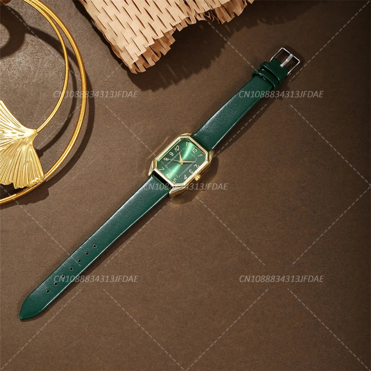 Luxury Fashion Square Women's Watches Brand Ladies Quartz Wristwatch Classic Simple Femme Blue Leather Band