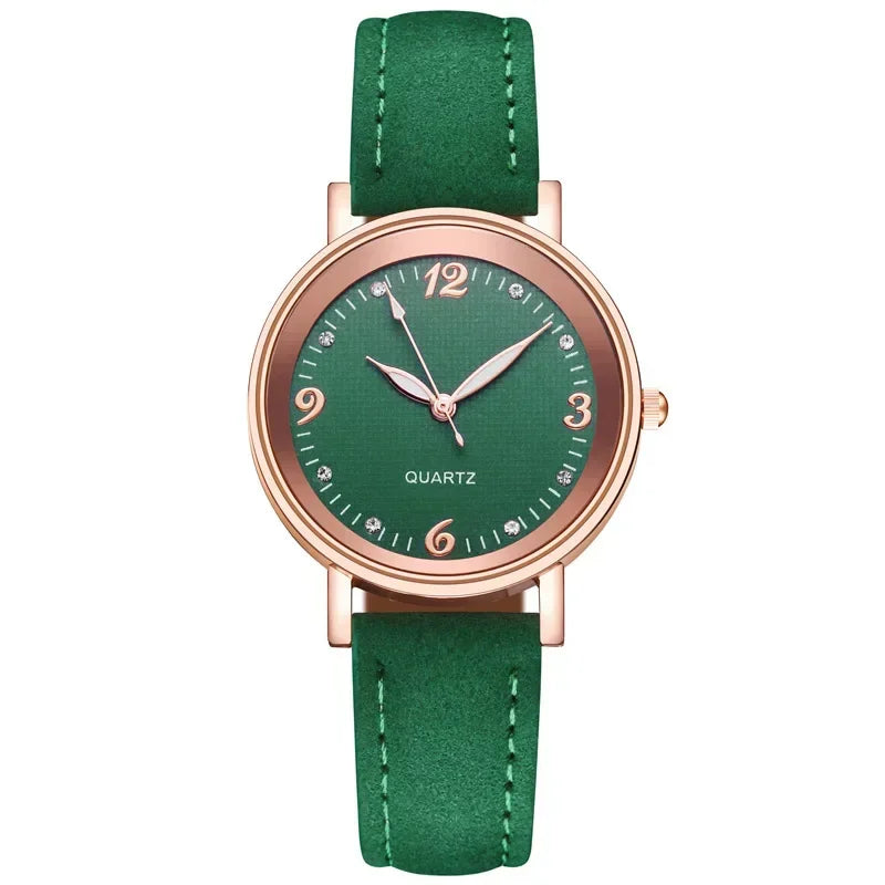 Light Luxury Luminous Quartz Wristwatches for Women Elegant Leather Band Analog Quartz Watches Casual Versatile Watches 스켈레톤 시계