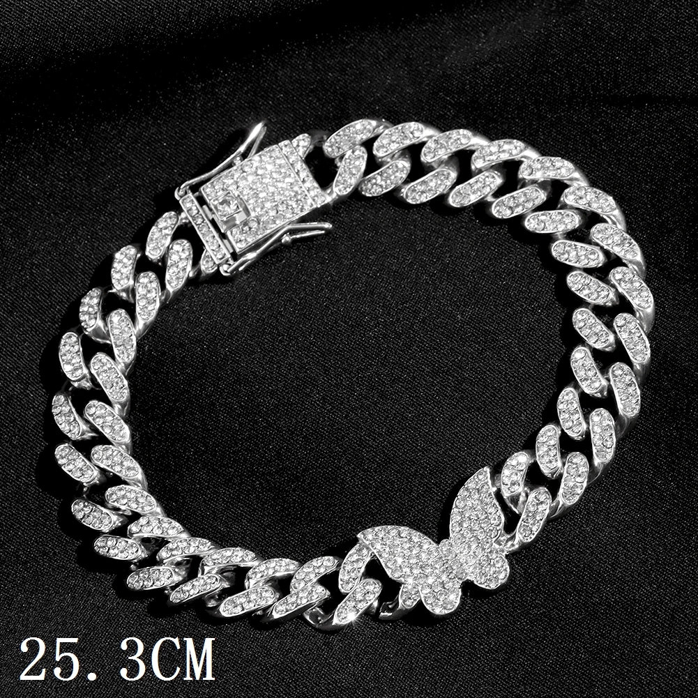 Zenat Iced Out Chunky Cuban Anklet for Women