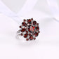 Zenat Inlaid Red Zircon Flower Ring