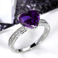 Zenat Purple Cubic Zirconia Square Crystal Ring