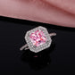 Zenat Pink Sparkling Zircon Princess Square Ring