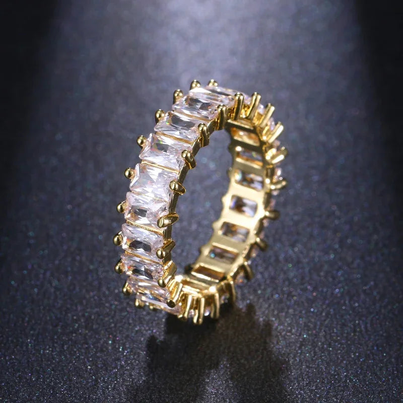 Fashion Luxury Multicolor Charm Zircon Wedding Rings for Women Round Square Stone Party Ring Jewelry
