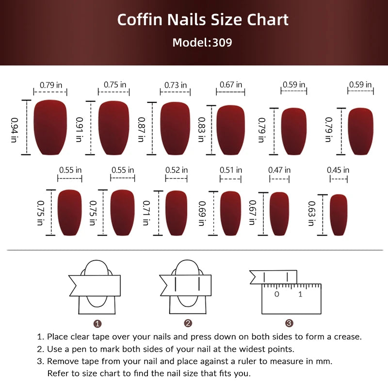 Zenat 24Pcs Short Coffin Press-On Nails