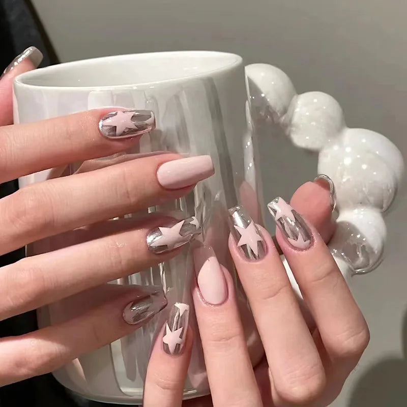 Zenat 24Pcs Glitter Diamond Press-On Nails