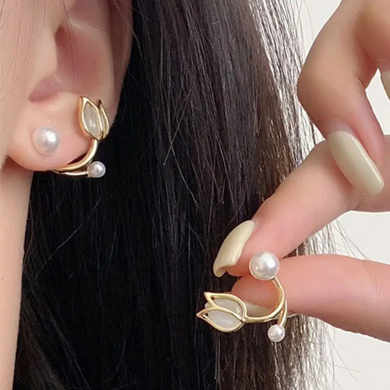 925 Silver Needle Green Flower Earrings For Women Korean Fashion Jewelry 2025 Trending Luxury Zircon Leaf Women's Stud Earrings