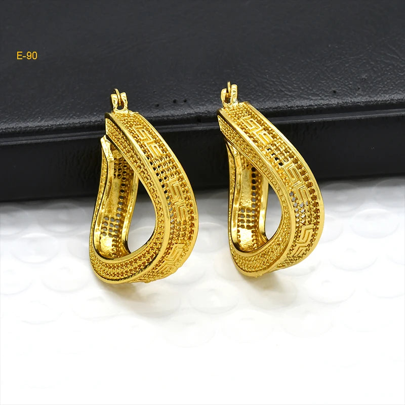 Zenat Dubai Gold Plated Hollow Earrings – Fine Jewelry