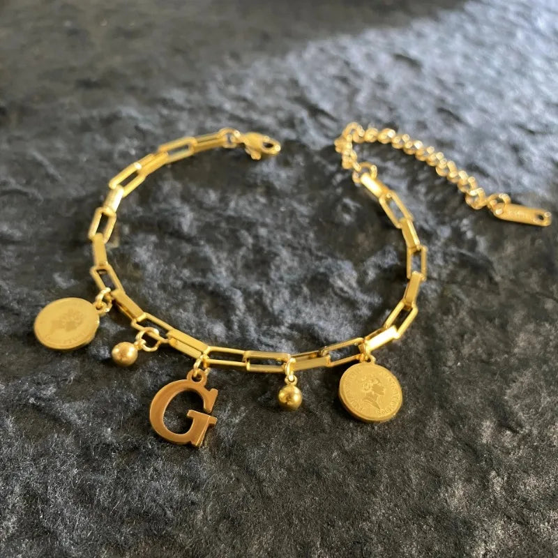 Named Letters 18K Gold-plated Stainless Steel Bracelet