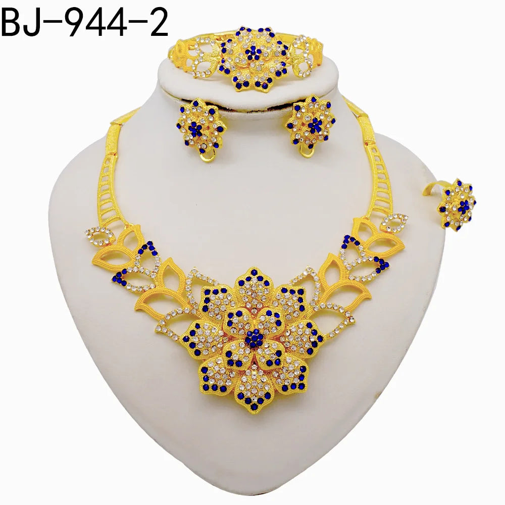 Zenat Dubai 24K Gold Plated Wedding Jewelry Set
