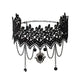 Zenat Neo-Gothic Black Lace Punk Choker Necklace