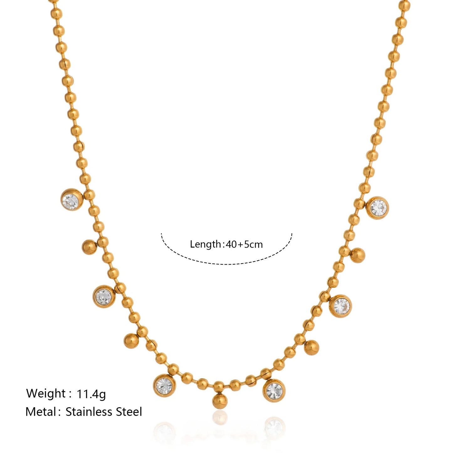 Zenat Vintage Round Zircon Tassel Pendant Necklace