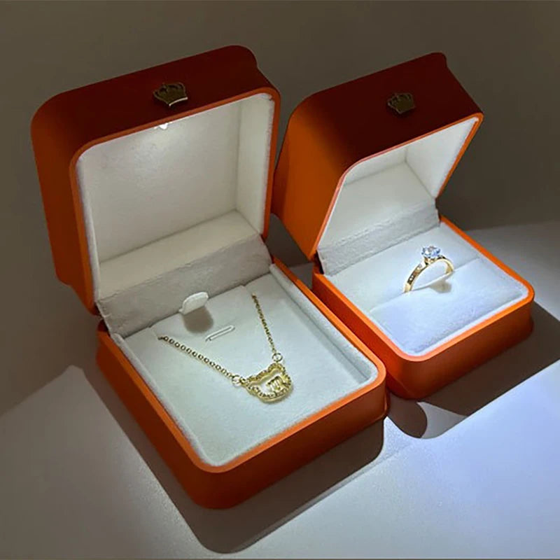 Crown Jewelry Box With Lighted LED
