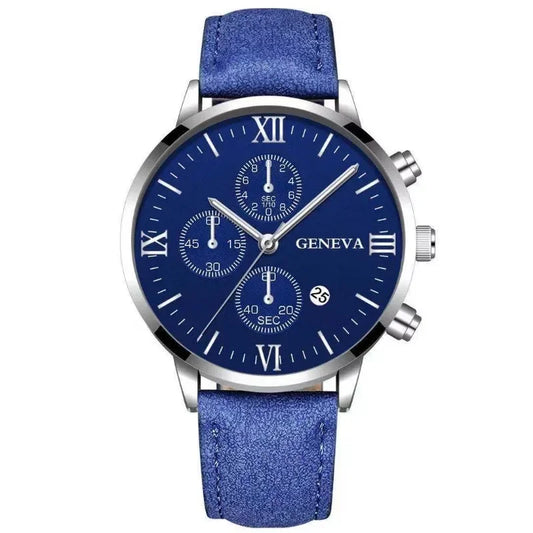Zenat Geneva Wristwatch Alloy Case Leather