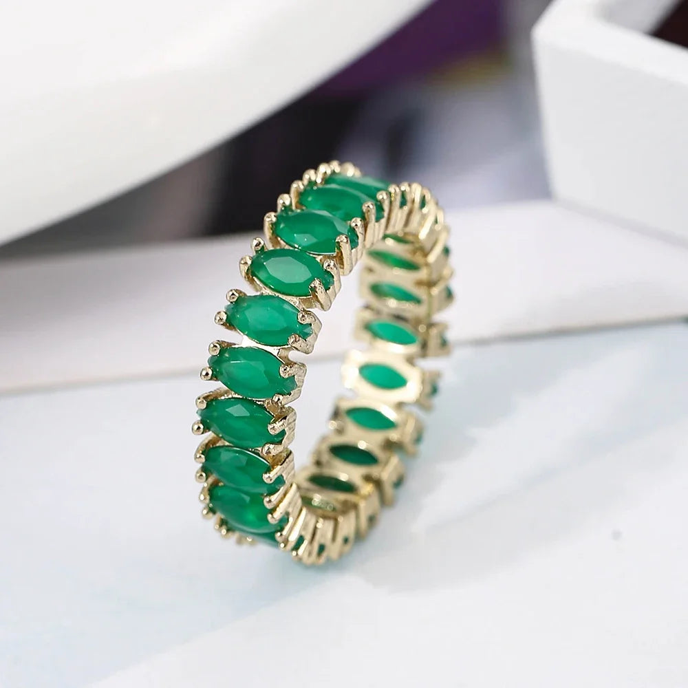 Fashion Luxury Multicolor Charm Zircon Wedding Rings for Women Round Square Stone Party Ring Jewelry