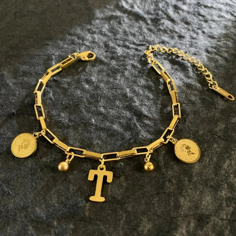 Named Letters 18K Gold-plated Stainless Steel Bracelet