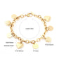 Zenat Stainless Steel Heart Coin Charm Bracelet for Women