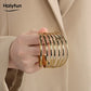 Gold Round Smooth Bangle Waterproof 316L Stainless Steel 18k