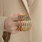 Glossy 18K Gold Plated Stainless Steel Bangle for Women