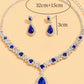 Zenat 3-Piece Crystal Droplet Necklace & Earrings Set