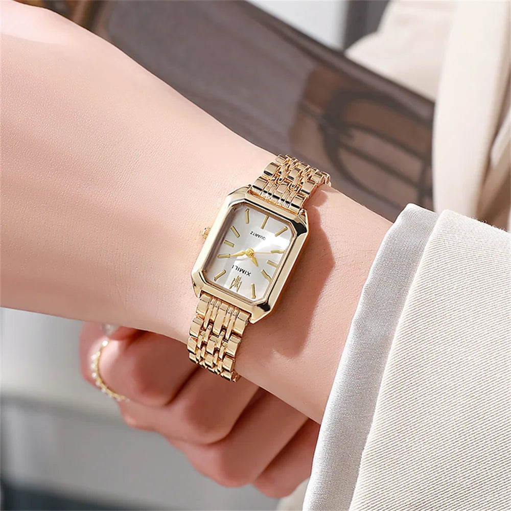 Zenat Gold Luxury Strap Wristwatches