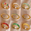 Zenat Mini Green Zircon Adjustable Ring