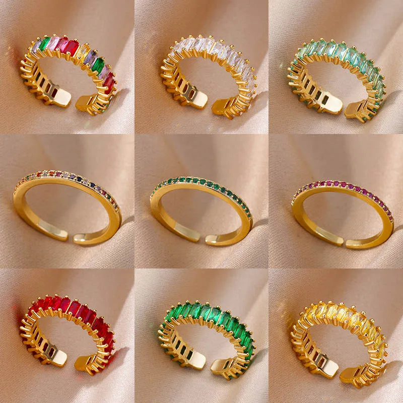 Zenat Mini Green Zircon Adjustable Ring