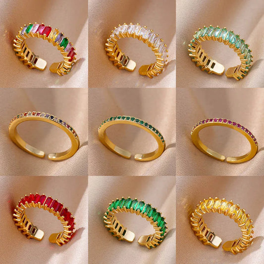 Zenat Mini Green Zircon Adjustable Ring