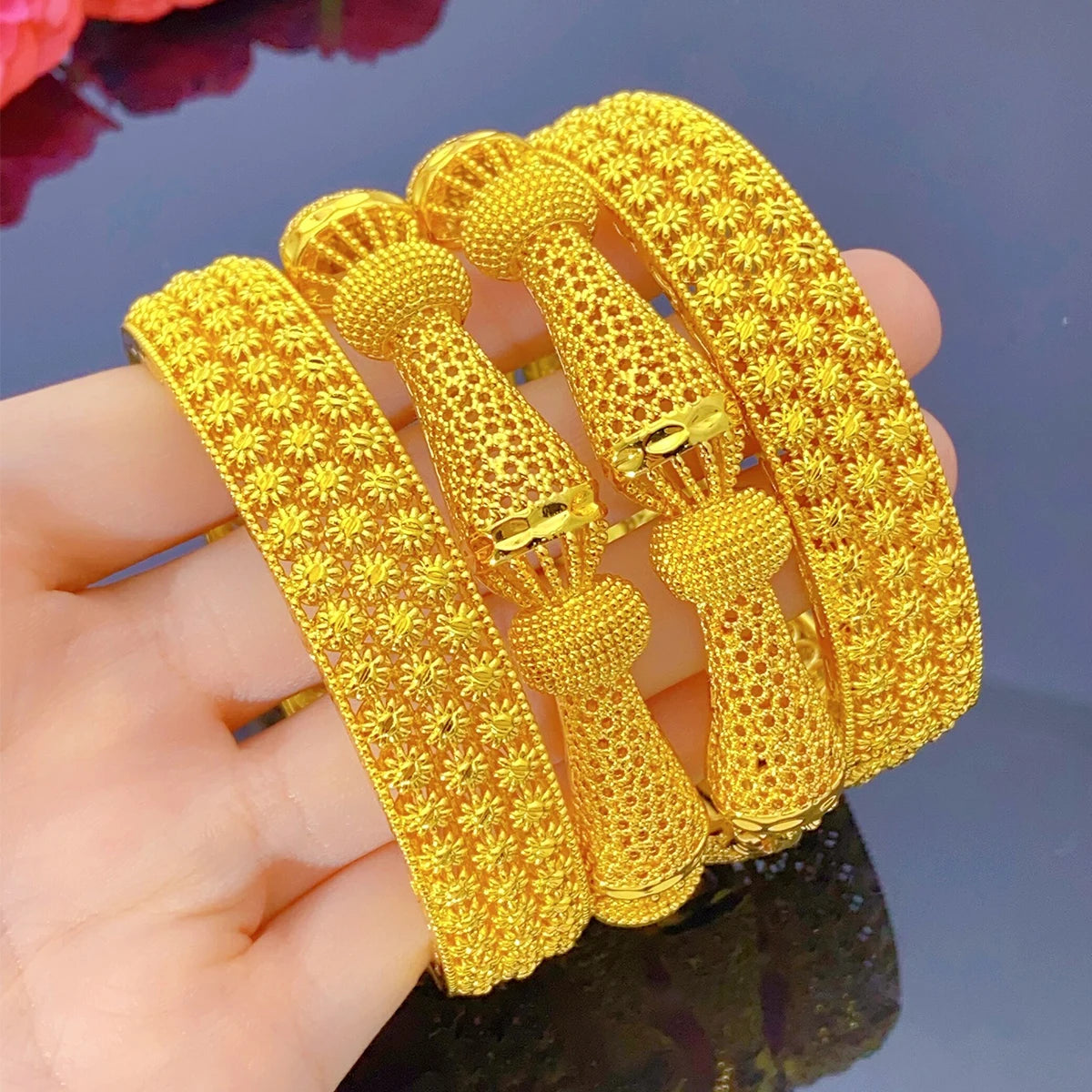 Zenat Luxury 24K Gold Bridal Bangles